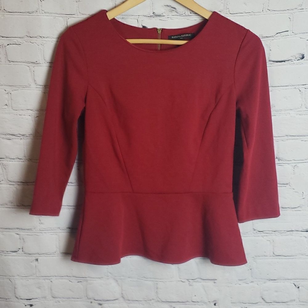 ‎Banana Republic Red Longsleeve Top